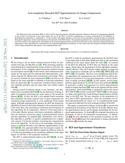 Low-complexity Rounded KLT Approximation for Image Compression