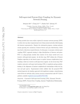 Self-supervised Feature-Gate Coupling for Dynamic Network Pruning
