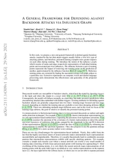 A General Framework for Defending Against Backdoor Attacks via Influence
  Graph