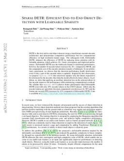 Sparse DETR: Efficient End-to-End Object Detection with Learnable
  Sparsity