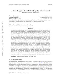A Causal Approach for Unfair Edge Prioritization and Discrimination
  Removal