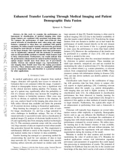 Enhanced Transfer Learning Through Medical Imaging and Patient
  Demographic Data Fusion