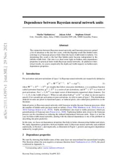 Dependence between Bayesian neural network units
