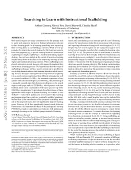 Searching to Learn with Instructional Scaffolding