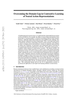 Overcoming the Domain Gap in Contrastive Learning of Neural Action
  Representations