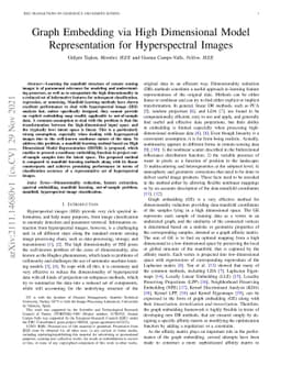 Graph Embedding via High Dimensional Model Representation for
  Hyperspectral Images