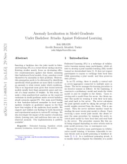 Anomaly Localization in Model Gradients Under Backdoor Attacks Against
  Federated Learning