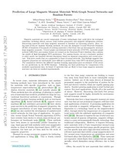 Prediction of Large Magnetic Moment Materials With Graph Neural Networks
  and Random Forests