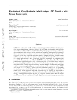Contextual Combinatorial Multi-output GP Bandits with Group Constraints
