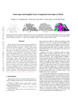 Semi-supervised Implicit Scene Completion from Sparse LiDAR