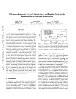 DAFormer: Improving Network Architectures and Training Strategies for
  Domain-Adaptive Semantic Segmentation