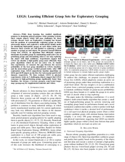LEGS: Learning Efficient Grasp Sets for Exploratory Grasping
