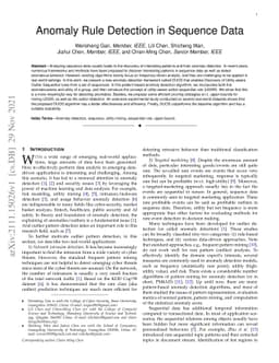 Anomaly Rule Detection in Sequence Data