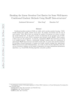 Breaking the Linear Iteration Cost Barrier for Some Well-known
  Conditional Gradient Methods Using MaxIP Data-structures