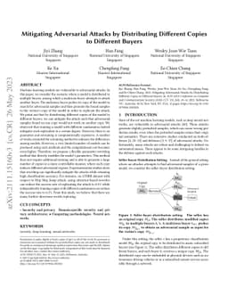 Mitigating Adversarial Attacks by Distributing Different Copies to
  Different Users