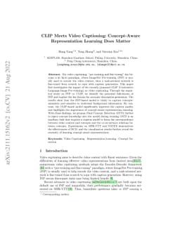 CLIP Meets Video Captioning: Concept-Aware Representation Learning Does
  Matter