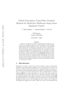 Global Convergence Using Policy Gradient Methods for Model-free
  Markovian Jump Linear Quadratic Control