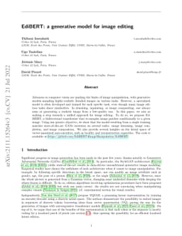 EdiBERT, a generative model for image editing