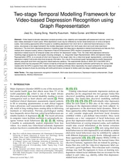 Two-stage Temporal Modelling Framework for Video-based Depression
  Recognition using Graph Representation