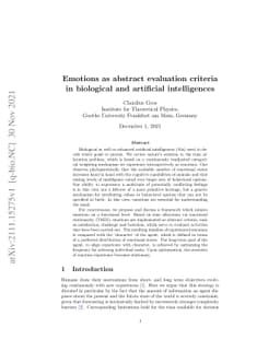 Emotions as abstract evaluation criteria in biological and artificial
  intelligences