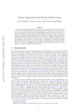 Expert Aggregation for Financial Forecasting