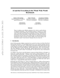 AI and the Everything in the Whole Wide World Benchmark