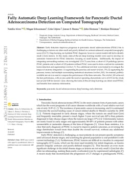Fully Automatic Deep Learning Framework for Pancreatic Ductal
  Adenocarcinoma Detection on Computed Tomography