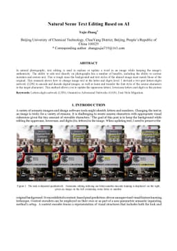 Natural Scene Text Editing Based on AI