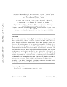 Bayesian Modelling of Multivalued Power Curves from an Operational Wind
  Farm