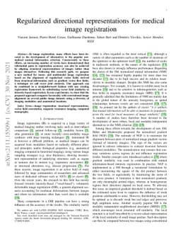 Regularized directional representations for medical image registration