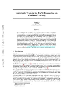 Learning to Transfer for Traffic Forecasting via Multi-task Learning