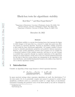 Black-box tests for algorithmic stability