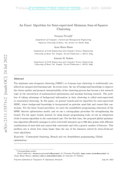 An Exact Algorithm for Semi-supervised Minimum Sum-of-Squares Clustering