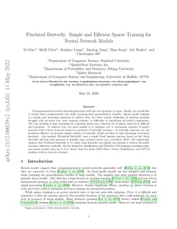 Pixelated Butterfly: Simple and Efficient Sparse training for Neural
  Network Models