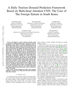 A Daily Tourism Demand Prediction Framework Based on Multi-head
  Attention CNN: The Case of The Foreign Entrant in South Korea