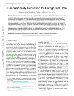 Dimensionality Reduction for Categorical Data