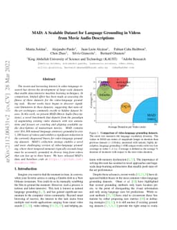 MAD: A Scalable Dataset for Language Grounding in Videos from Movie
  Audio Descriptions