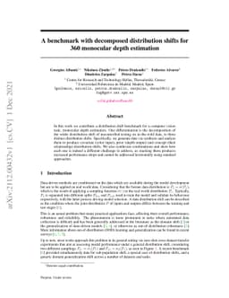 A benchmark with decomposed distribution shifts for 360 monocular depth
  estimation