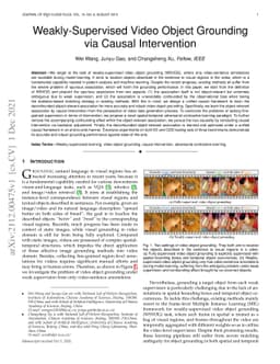Weakly-Supervised Video Object Grounding via Causal Intervention