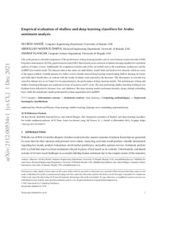 Empirical evaluation of shallow and deep learning classifiers for Arabic
  sentiment analysis