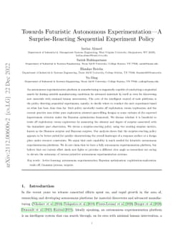 Towards Futuristic Autonomous Experimentation--A Surprise-Reacting
  Sequential Experiment Policy