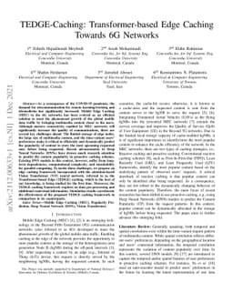 TEDGE-Caching: Transformer-based Edge Caching Towards 6G Networks