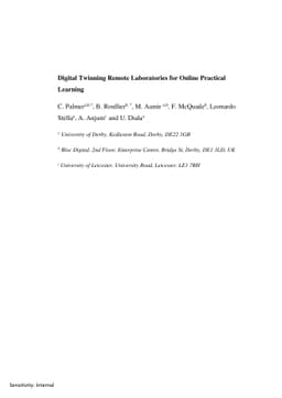 Digital Twinning Remote Laboratories for Online Practical Learning