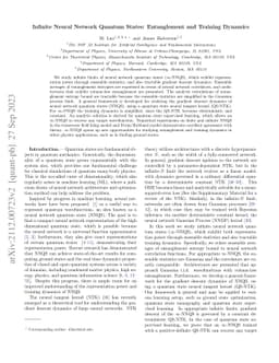 Infinite Neural Network Quantum States: Entanglement and Training
  Dynamics