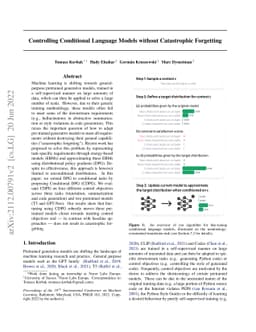 Controlling Conditional Language Models without Catastrophic Forgetting