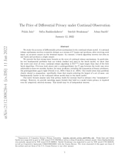 The Price of Differential Privacy under Continual Observation