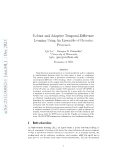 Robust and Adaptive Temporal-Difference Learning Using An Ensemble of
  Gaussian Processes