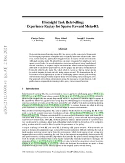 Hindsight Task Relabelling: Experience Replay for Sparse Reward Meta-RL