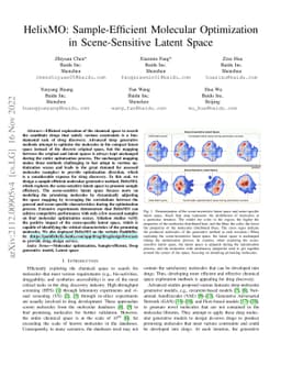 HelixMO: Sample-Efficient Molecular Optimization in Scene-Sensitive
  Latent Space