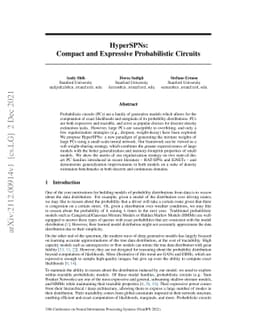 HyperSPNs: Compact and Expressive Probabilistic Circuits